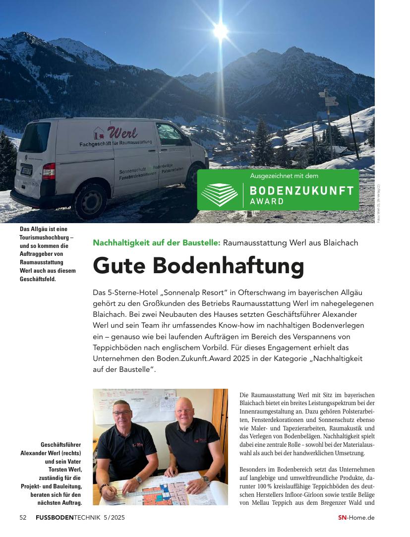 Raumausstattung Werl – Boden.Zukunft.Award 2025