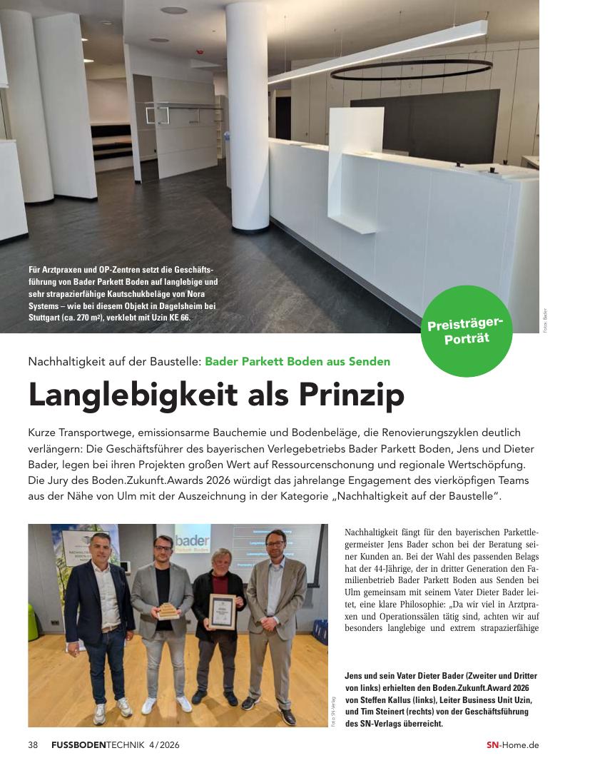 Bader Parkett Boden – Boden.Zukunft.Award 2026