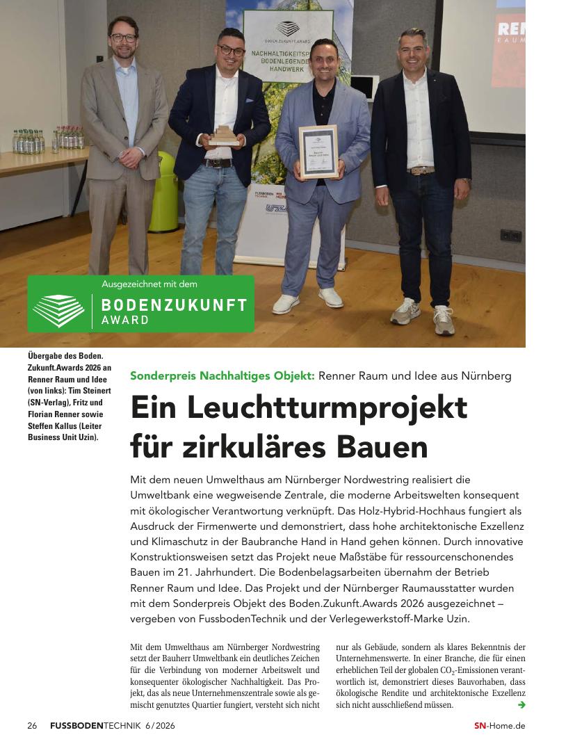 Renner Raum und Idee – Boden.Zukunft.Award 2026